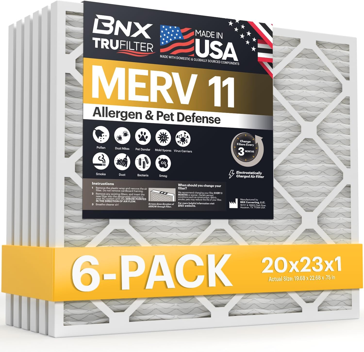 Filtrete 20x20x1 Air Filter MERV 5, 6-Pack